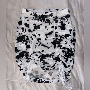 Mesh Cow Mini Skirt